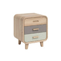 Modern Wooden Nightstand with Three Drawers in Neutral Colors