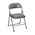 Modern Folding Chair with Mesh Back and Steel Frame