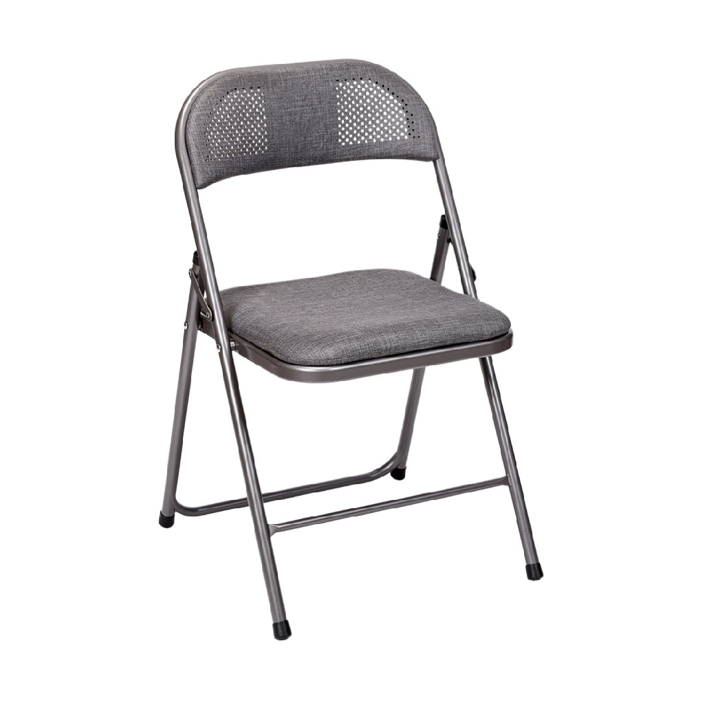 Modern Folding Chair with Mesh Back and Steel Frame